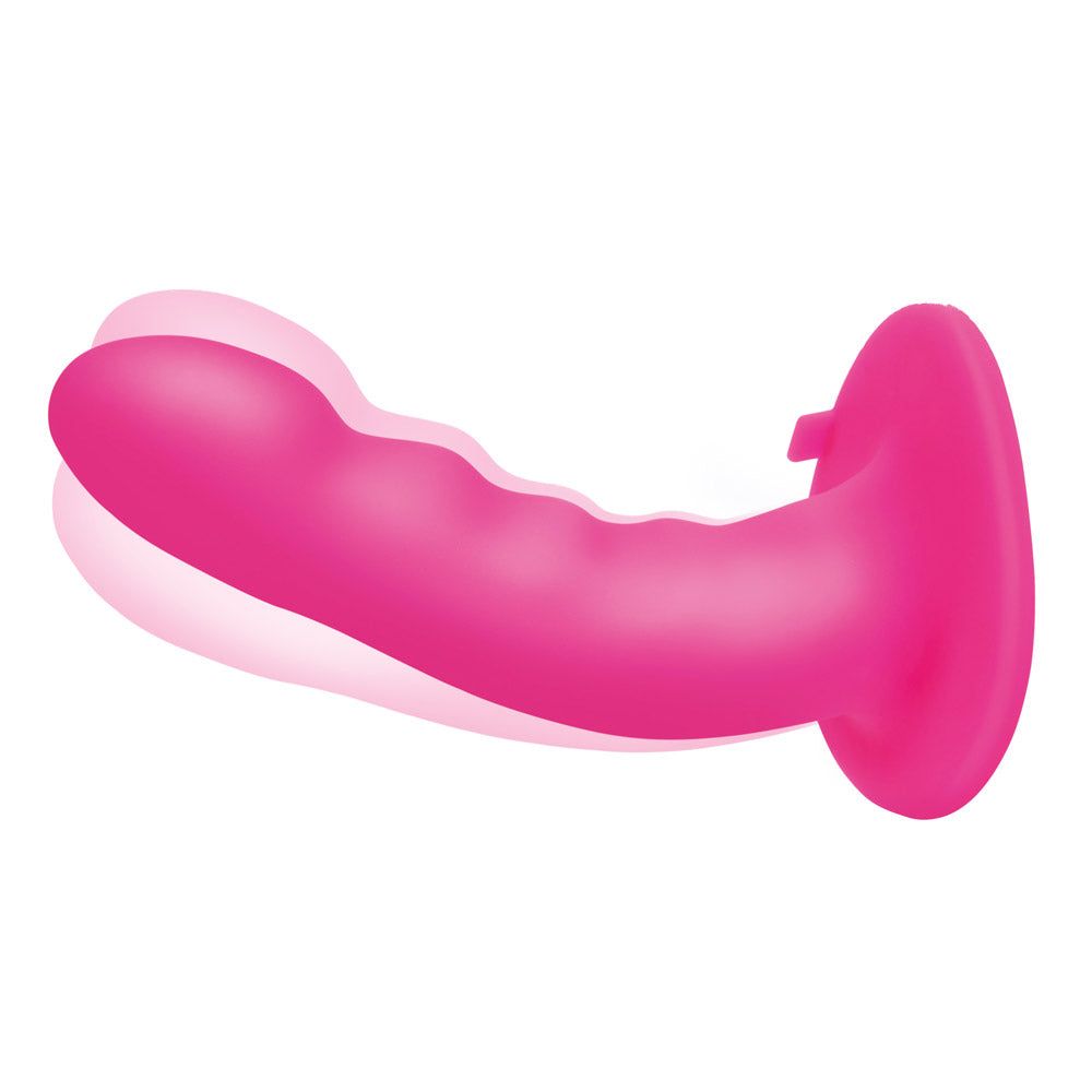 Shop the Pegasus 6" Curved Ripple Silicone Pegging Dildo with Adjustable Strap-On and Remote Control at Glastoy.com
