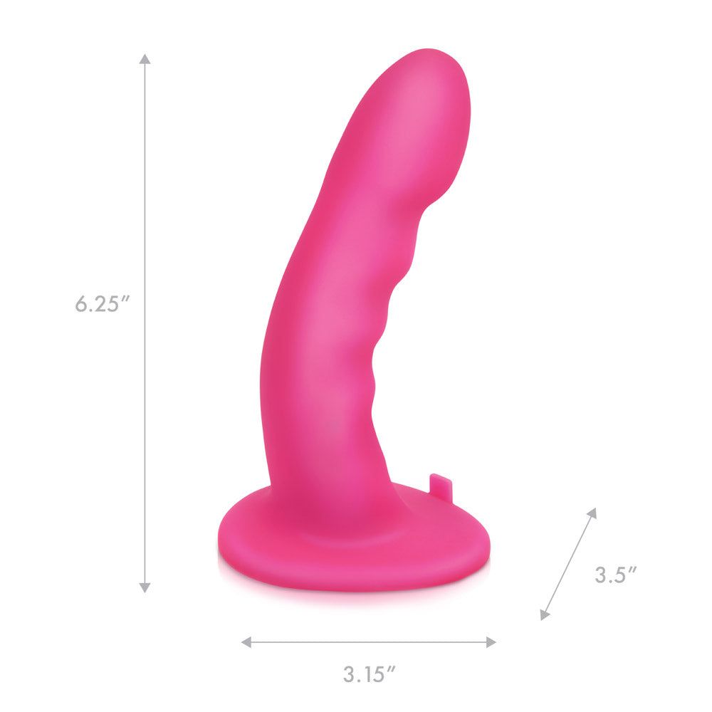 Shop the Pegasus 6" Curved Ripple Silicone Pegging Dildo with Adjustable Strap-On and Remote Control at Glastoy.com