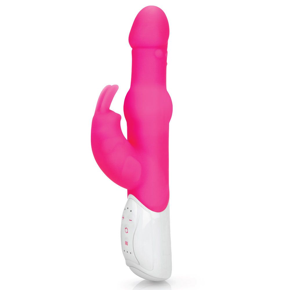 Rabbit Essentials Beads Rabbit Vibrator with Rotating Beads in Pink at Glastoy.com