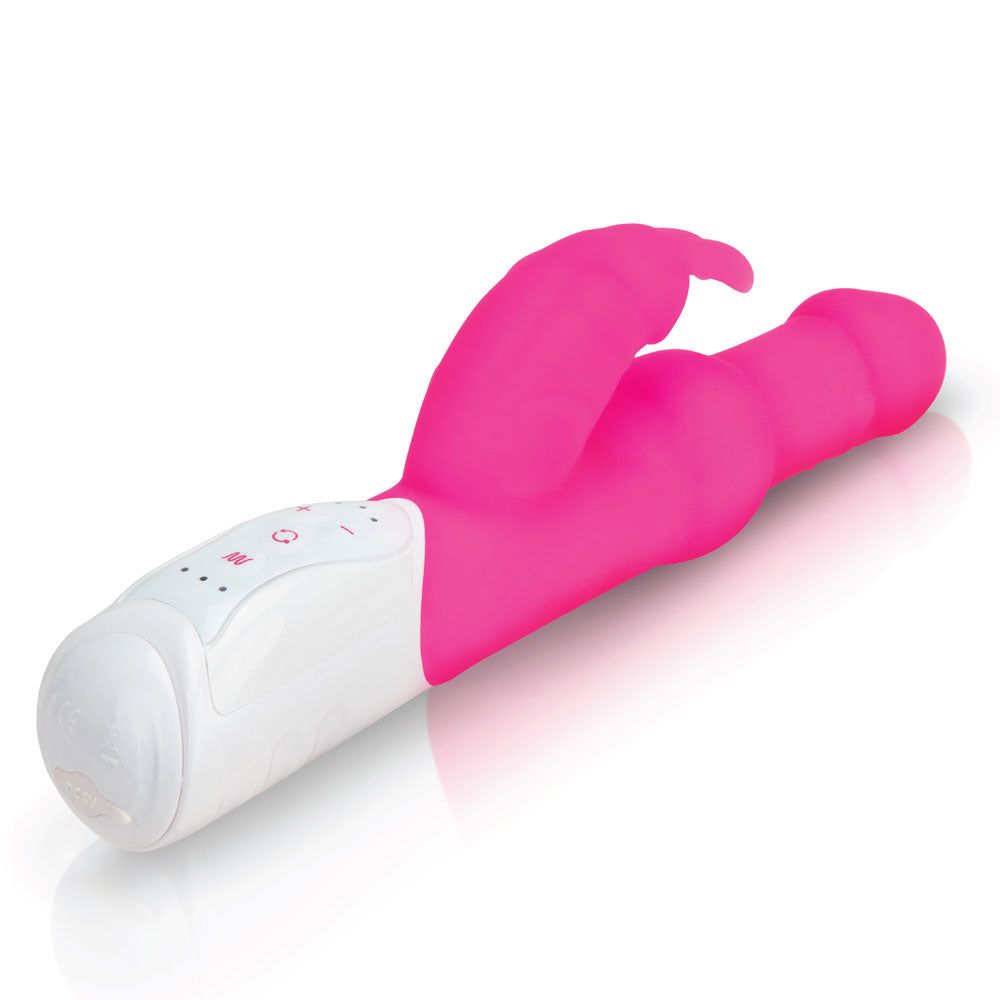 Rabbit Essentials Beads Rabbit Vibrator with Rotating Beads in Pink at Glastoy.com