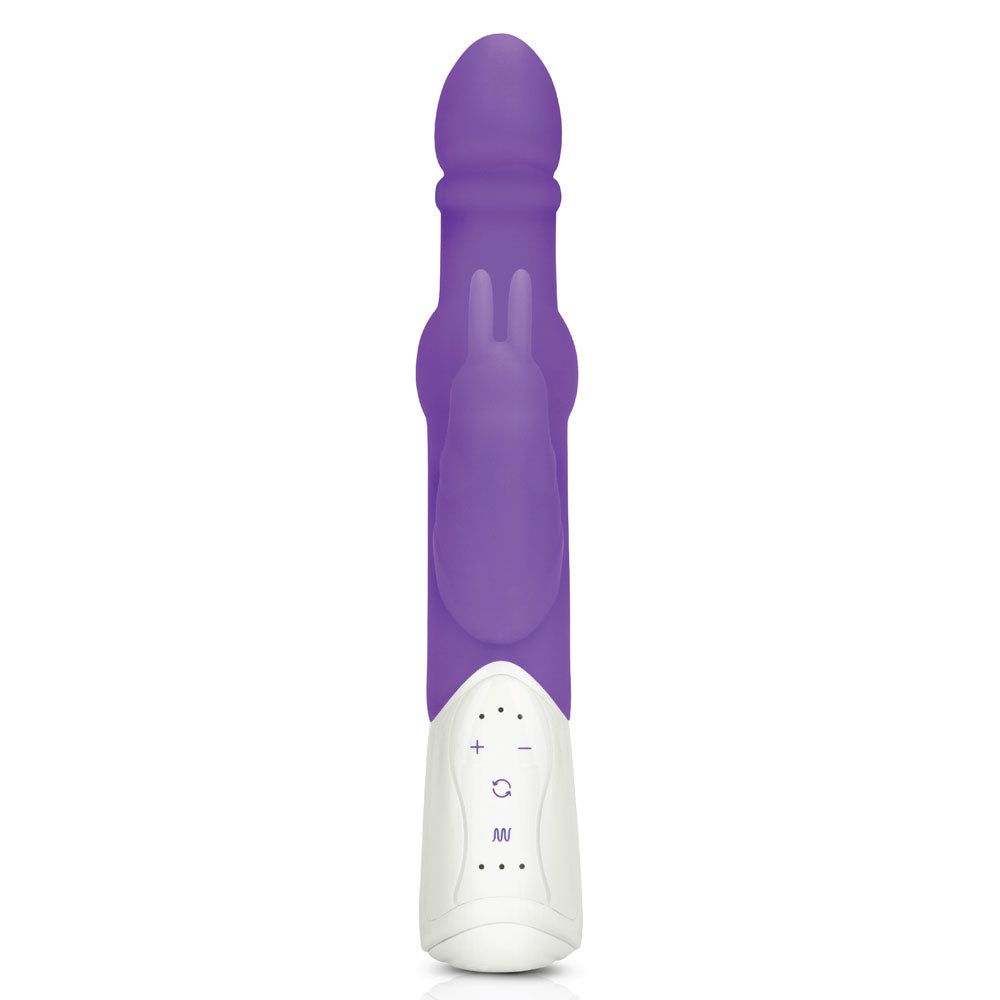 Rabbit Essentials Beads Rabbit Vibrator with Rotating Beads in Purple at Glastoy.com