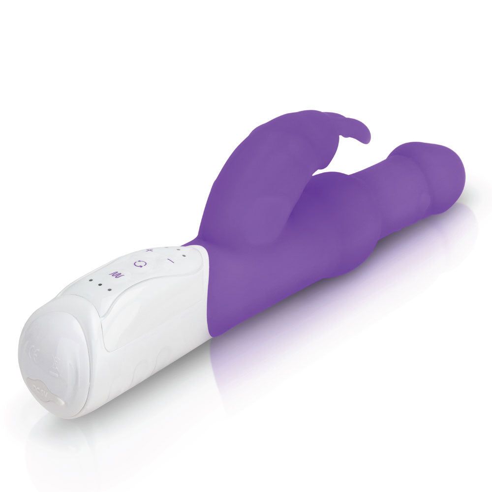 Rabbit Essentials Beads Rabbit Vibrator with Rotating Beads in Purple at Glastoy.com
