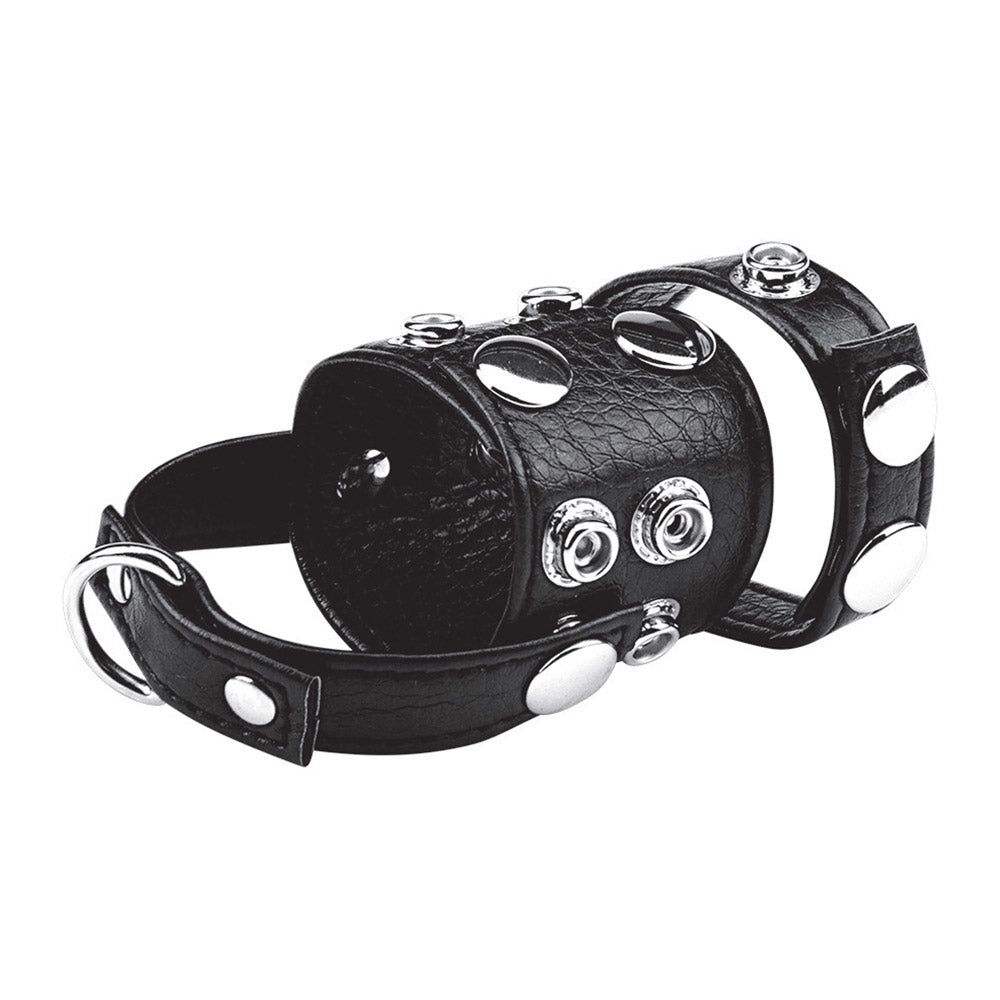 Shop the Blue Line Men Cock Ring With 1.5" Ball Stretcher & Optional Weight Ring at glastoy.com