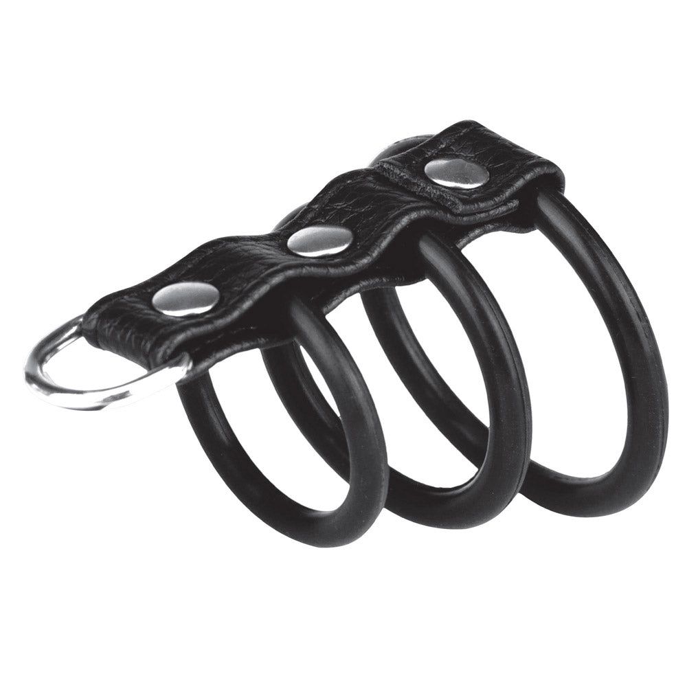 Shop the Blue Line Men 3 Ring Silicone Gates of Hell with Leash Lead at glastoy.com