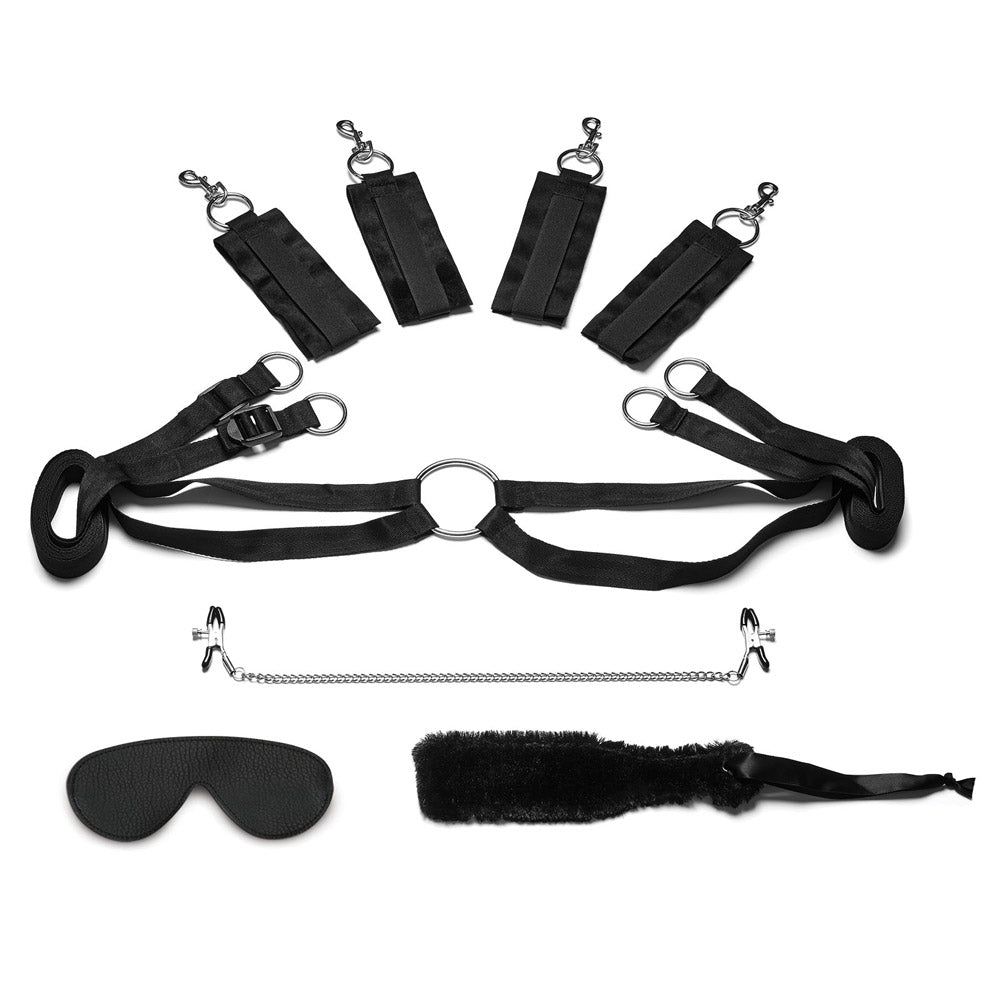 Shop the Lux Fetish Fuzzy Lovers 4-Piece Bedspreader and Bed Restraint Set at glastoy.com