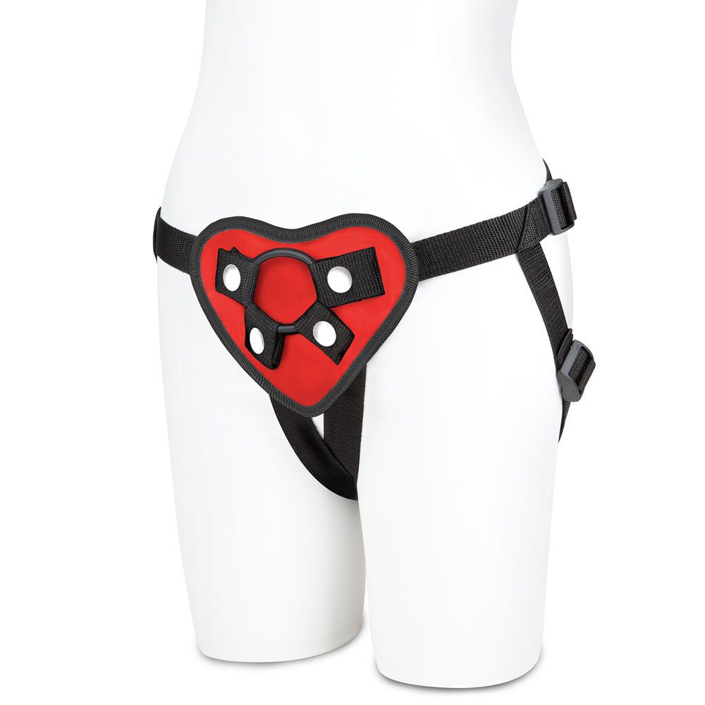 Shop the Red Heart Strap-on Harness Set by Lux Fetish at Glastoy.com