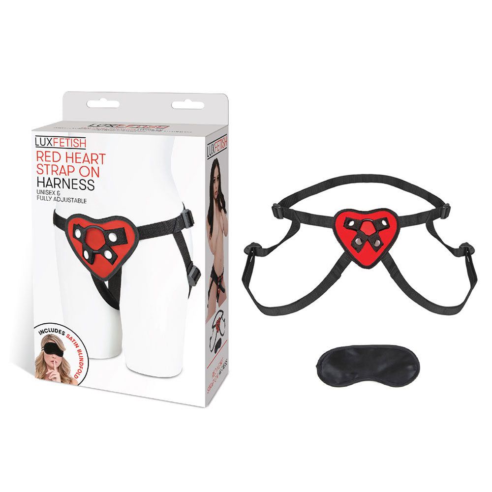 Shop the Red Heart Strap-on Harness Set by Lux Fetish at Glastoy.com