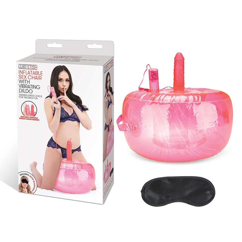 Inflatable Dildo Chair With Vibrating Dildo and Blindfold