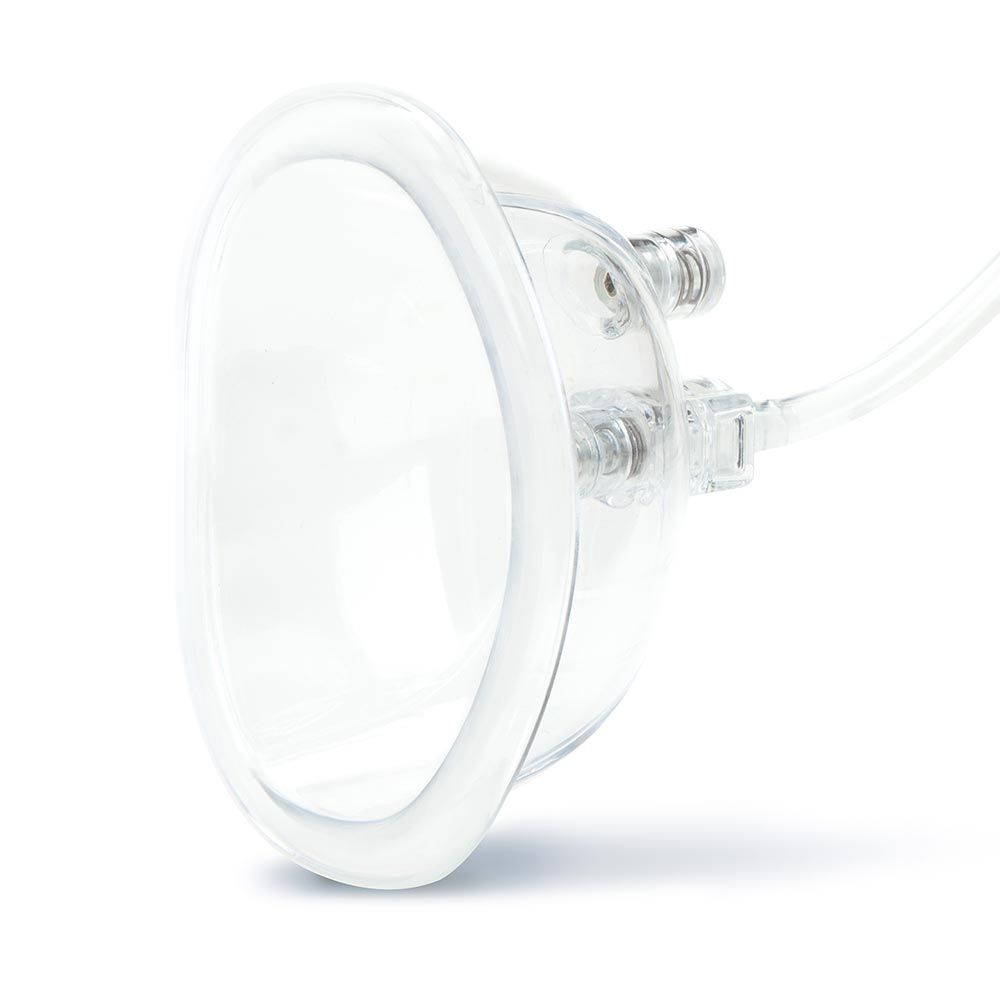 Pussy suction cup as part of the Lux Fetish Rechargeable Pussy Pump and Clit Clamp Set