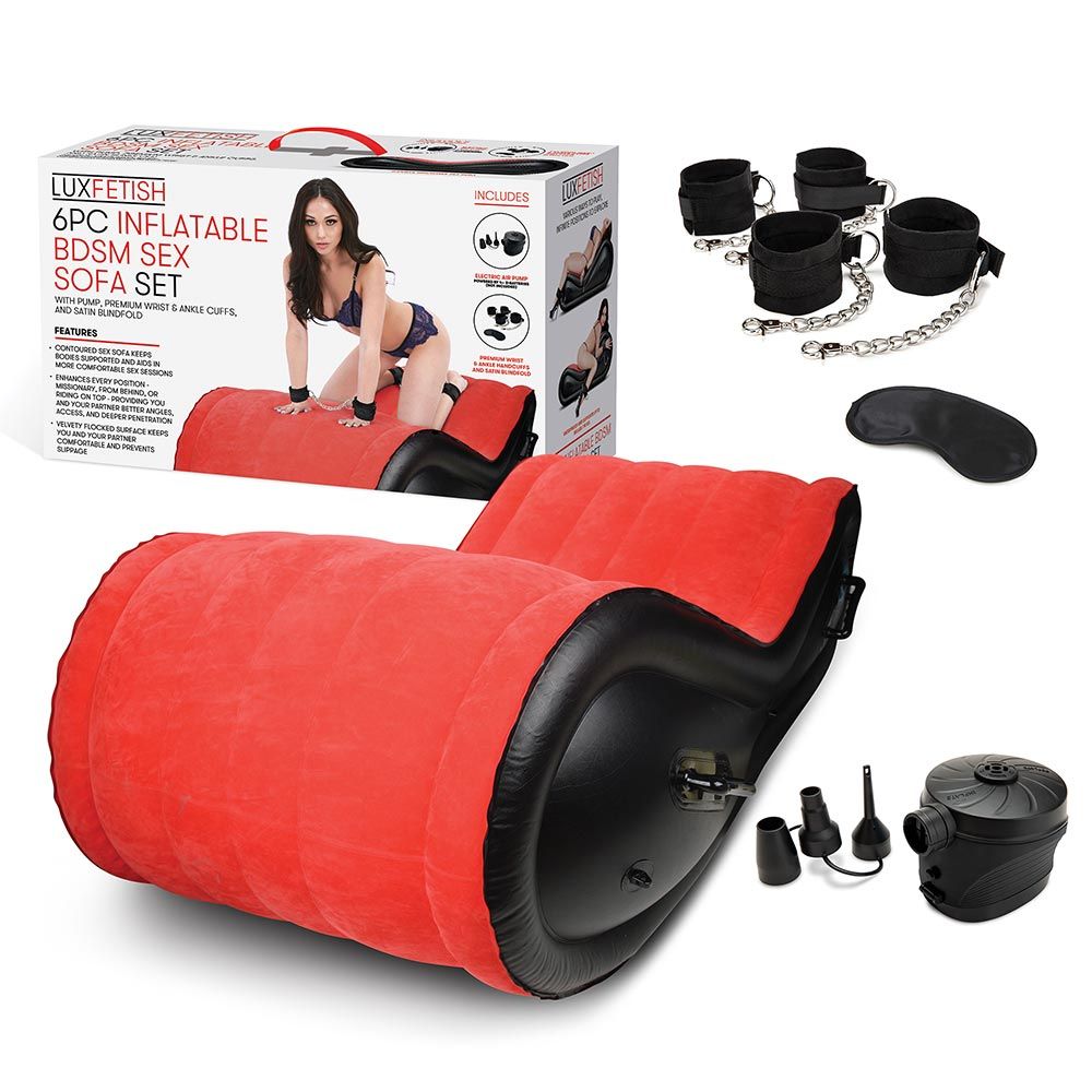 Packaging of the Lux Fetish 6-Piece Inflatable BDSM Sex Sofa Set