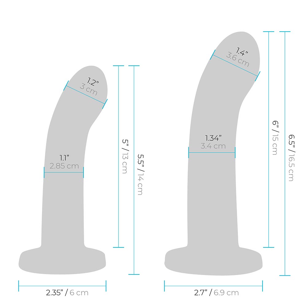 Size and measurements of the Lux Fetish 3-Piece Beginners Strap-On & Pegging Set