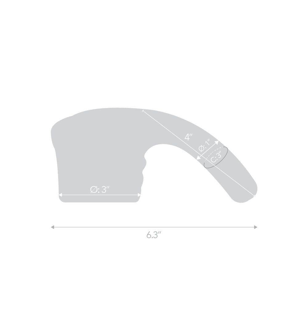 Size and measurements of the Pink Vibe Deluxe Silicone G-Spot Wand Attachment at glastoy.com