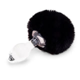 3.15" Noir Puff Tail Butt Plug Profile Angle Side profile showing the petite, silky-smooth shape and gently tapered tip.

