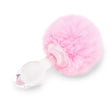 3.15" Pink Puff Tail Butt Plug Side profile showing the petite, silky-smooth shape and gently tapered tip.