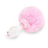 3.15" Pink Puff Tail Butt Plug Side profile showing the petite, silky-smooth shape and gently tapered tip.