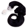 3.6" Black Mare Tail Plug - Borosilicate  Profile Angle: Diagonal side profile highlighting the classic tapered tip and sleek glass silhouette.