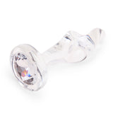 4" Sweet Twist Butt Plug - Large Profile Angle: Diagonal side profile highlighting the slim neck resting above the flat, flared bottom.

