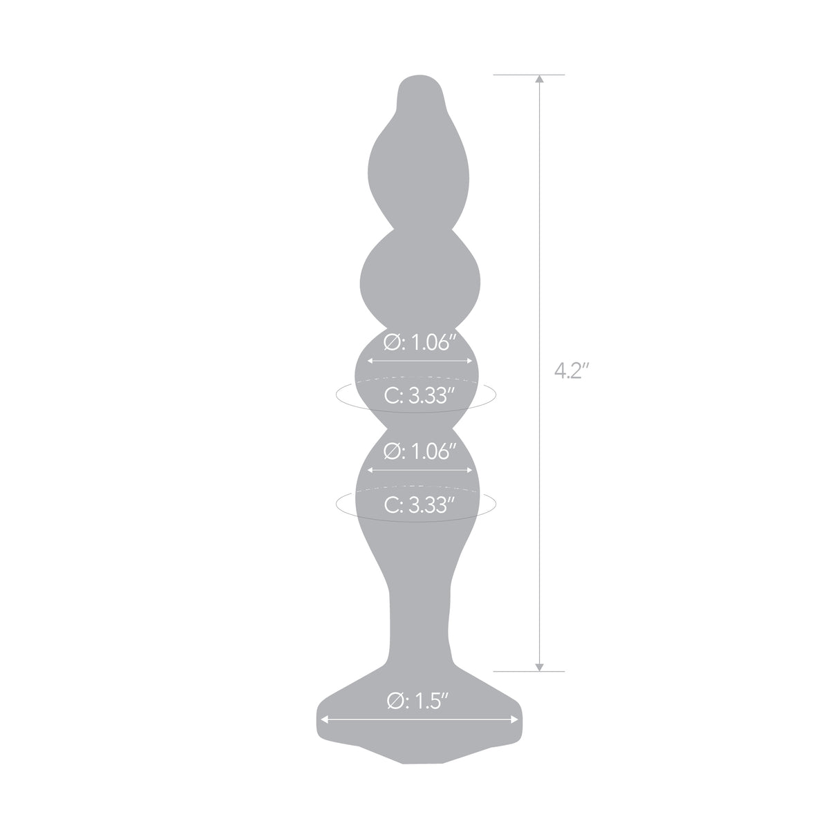 Scale Reference: Architectural silhouette of the 5" Sweet Swirl Dildo displaying exact dimension measurements.