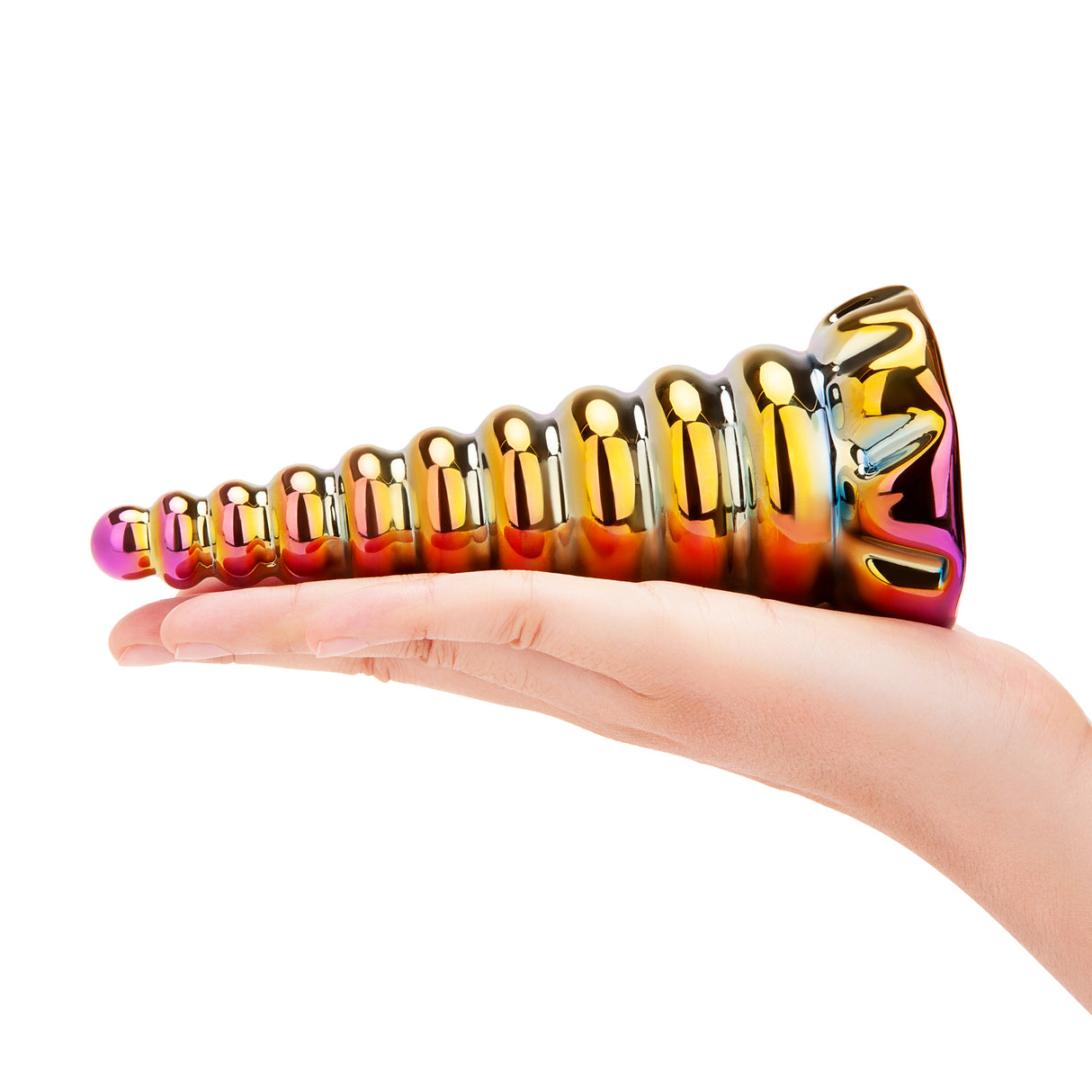 6.5_Forbidden_Spire_Dildo_on-Hand_Scale