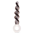 7.5" Zebra Spiral Probe Main View: Full upright black and white Zebra Spiral Probe showcasing its twisted shaft and circular base.
