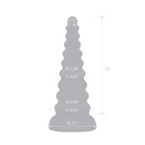 Scale Reference: Architectural silhouette of the 6.5" Forbidden Spire Dildo displaying exact dimension measurements.