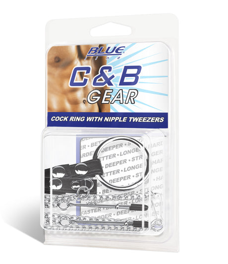 Cock Ring with Nipple Tweezers