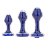Scale Reference: Three Blue Celestia plugs standing side-by-side to illustrate Small, Medium, and Large size options.