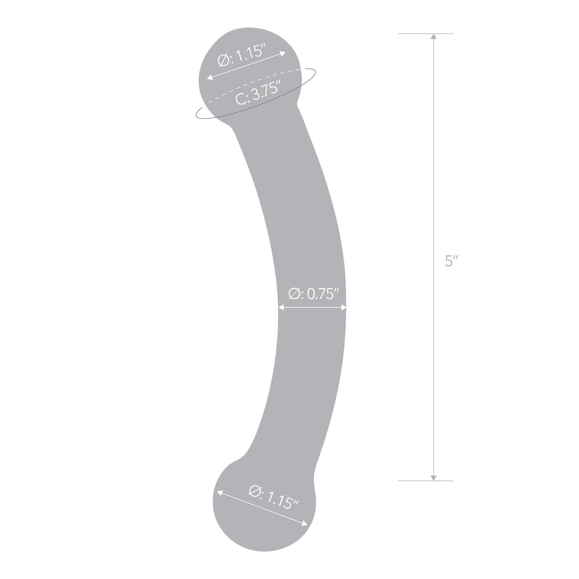 5" Double Bull Black Curved Dildo