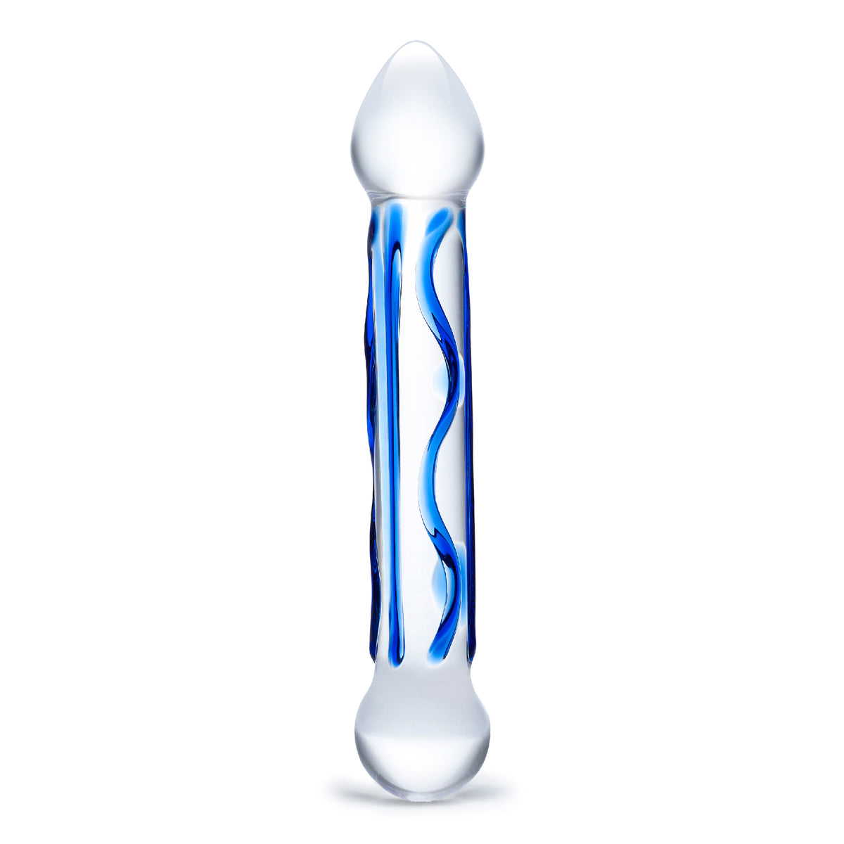 6.5" Textured Double Sided Blue Dildo