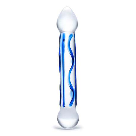 6.5" Textured Double Sided Blue Dildo