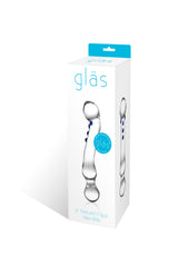 6" Curved G-spot Nubbed Glass Dildo