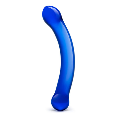 6" Curved G-spot Blue Glass Dildo