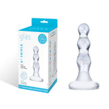 3.25" Triple Play Beaded Glass Butt Plug