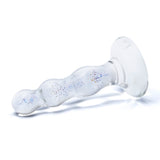 3.25" Triple Play Beaded Glass Butt Plug