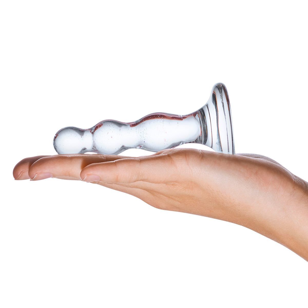3.25" Triple Play Beaded Glass Butt Plug