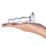 3.25" Triple Play Beaded Glass Butt Plug