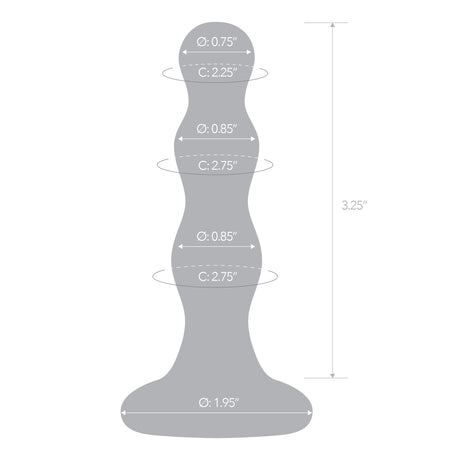 3.25" Triple Play Beaded Glass Butt Plug