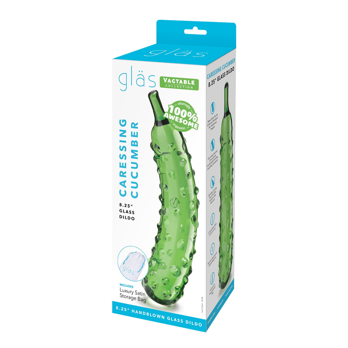 Caressing Cucumber 8.25" Glass Dildo