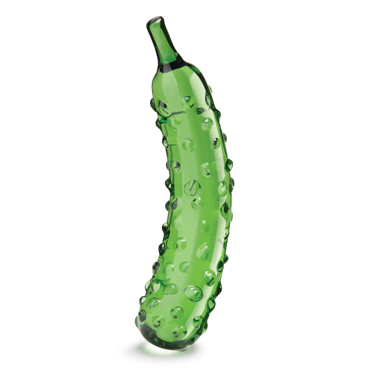 8.25" Caressing Cucumber Nubbed Glass Dildo