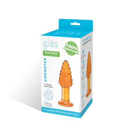 4" Cornstar Nubbed Glass Butt Plug