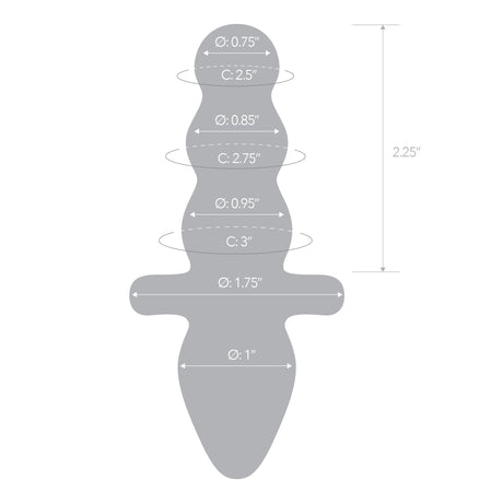 2.25" Titus Beaded Glass Anal Plug