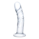 7" Curved Realistic Glass Dildo with Veins