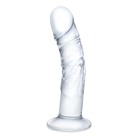 7" Curved Realistic Glass Dildo with Veins