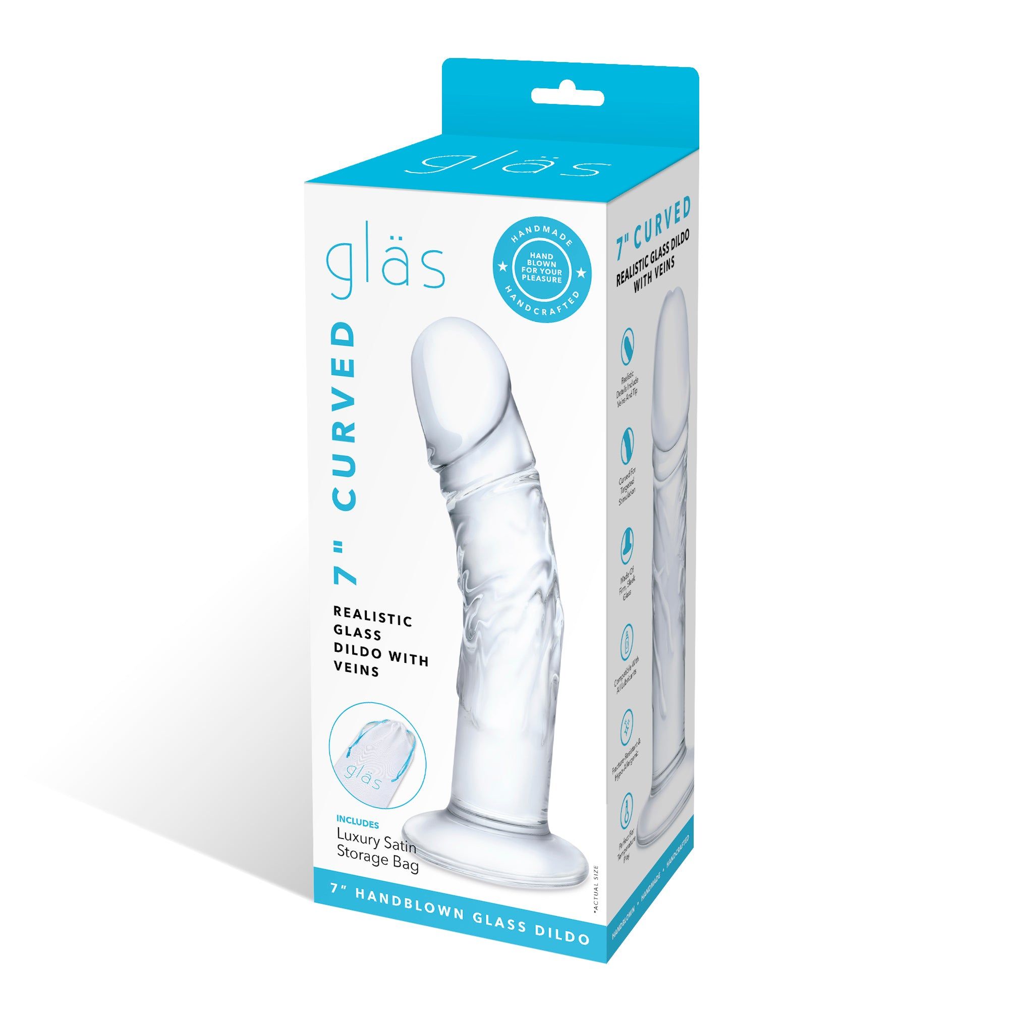 7" Curved Realistic Dildo with Veins