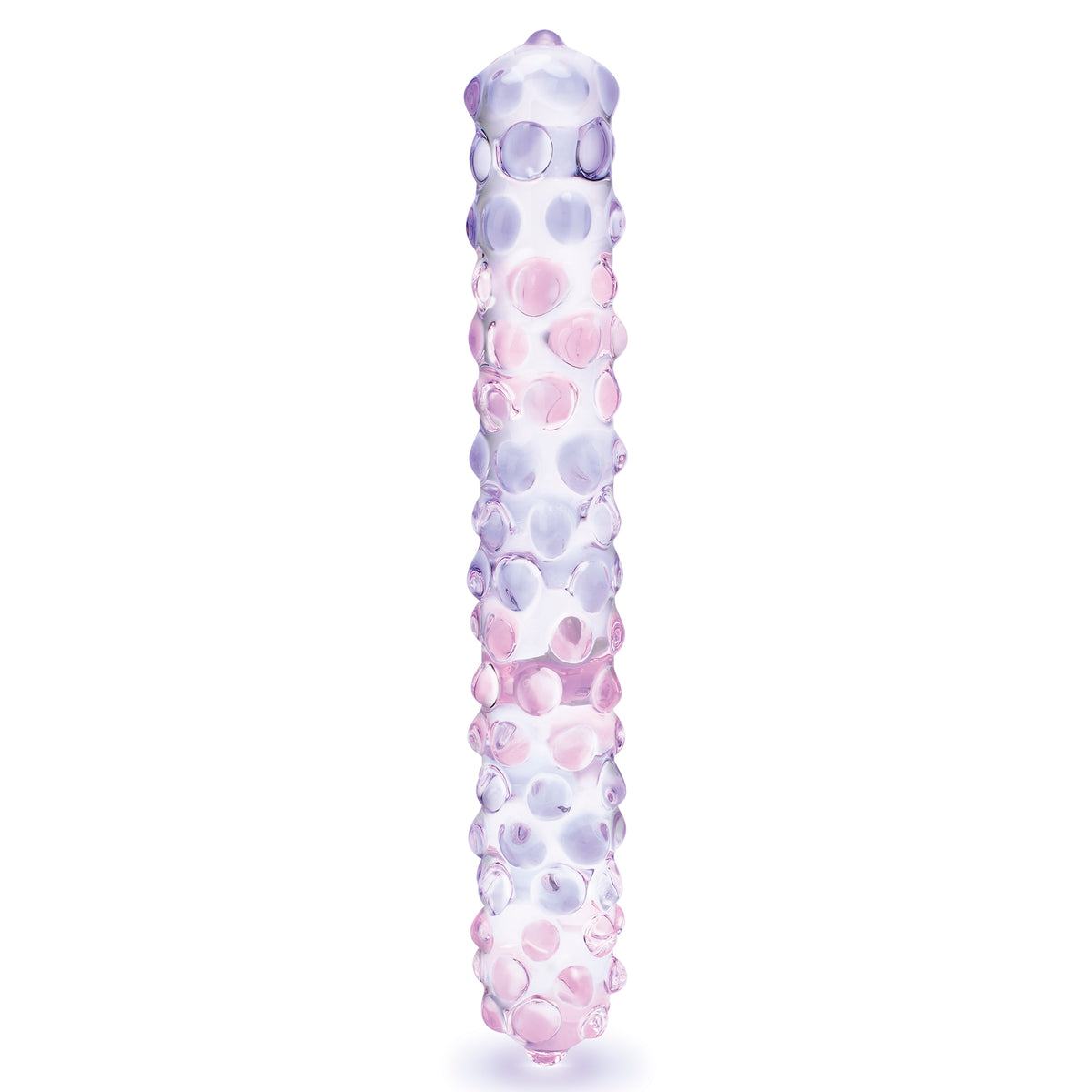 9" Purple Rose Nubbed Glass Dildo