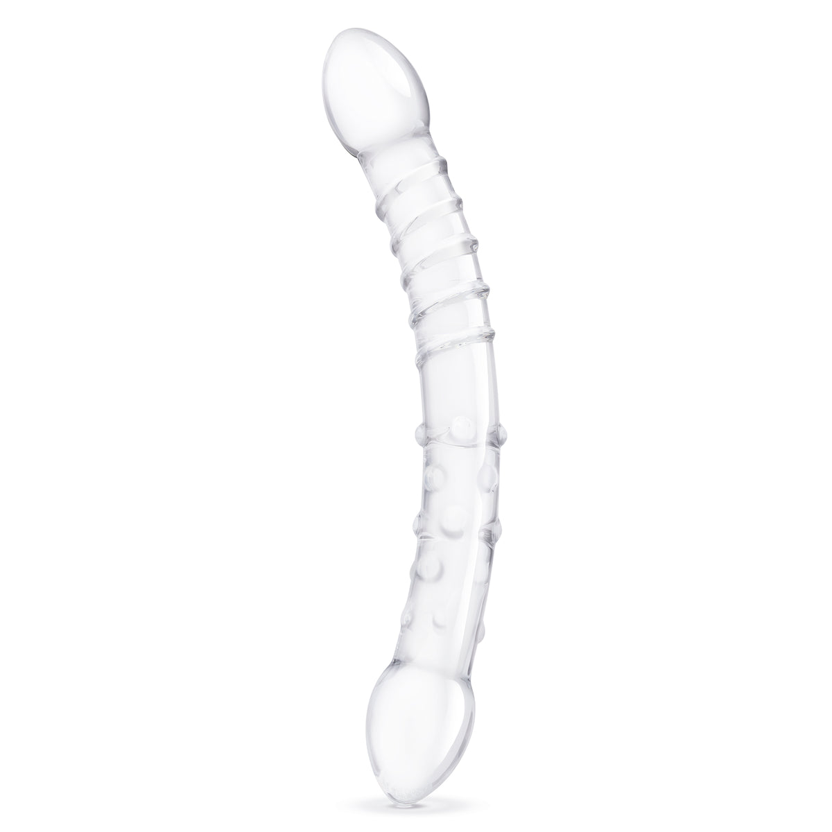 12" Girthy Double Trouble Curved Glass Dildo