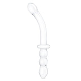 12" Double Ended Glass Dildo With Glass Anal Beads