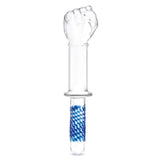 11" Fist Rippled Glass Dildo