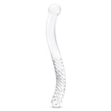 11" Pelvic Wand Curved Double Ended Glass Dildo