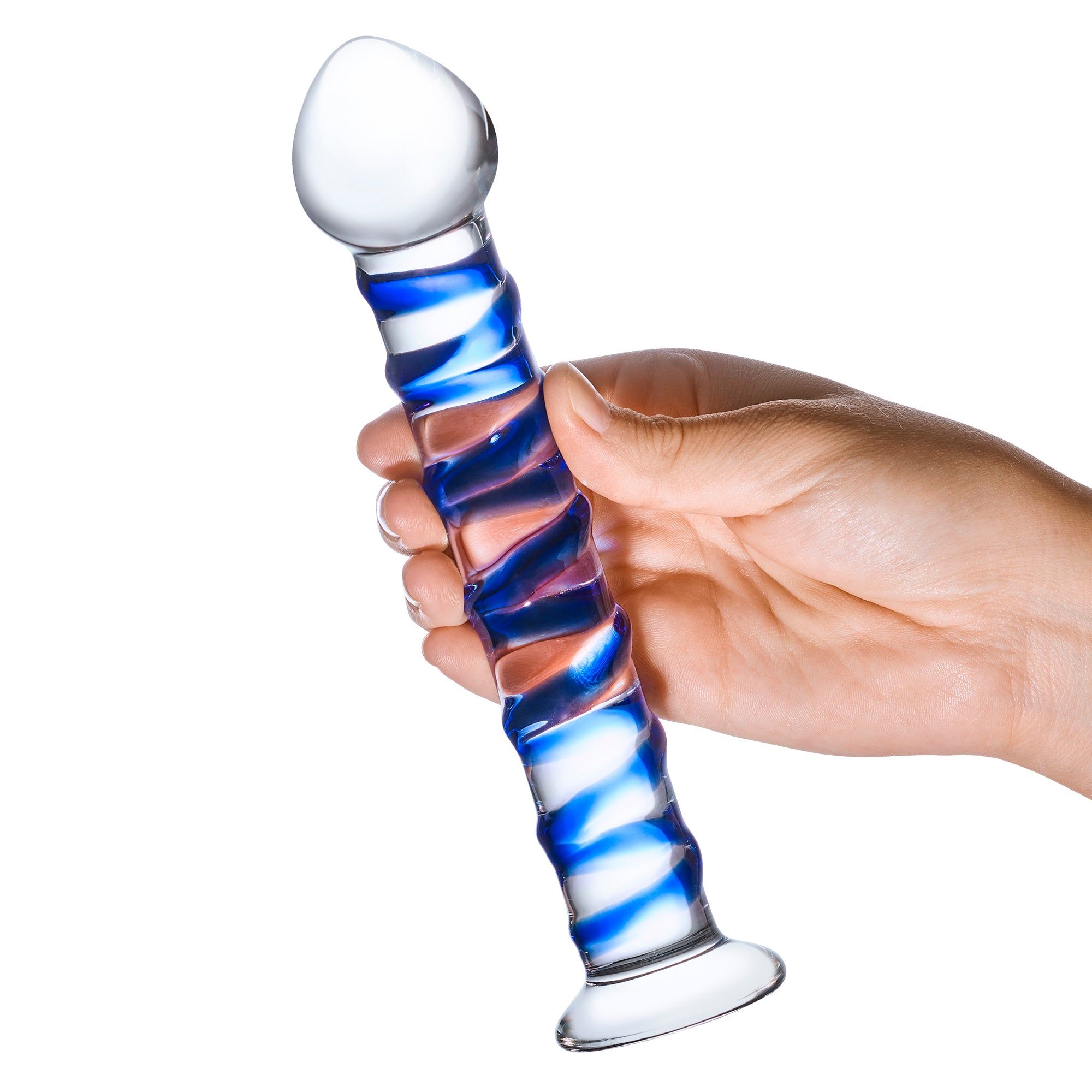 7" Blue Spiral Dildo